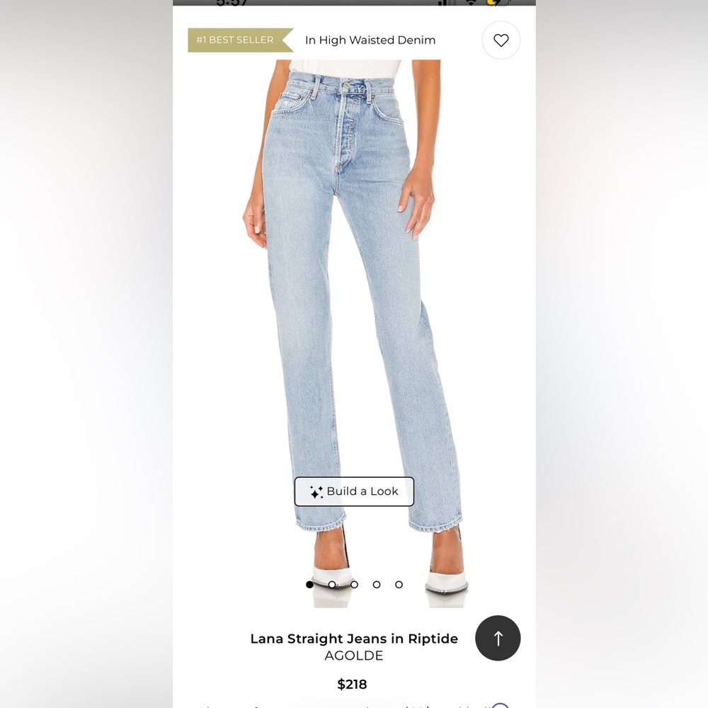AGOLDE Lana Light Wash Straight Leg Jeans